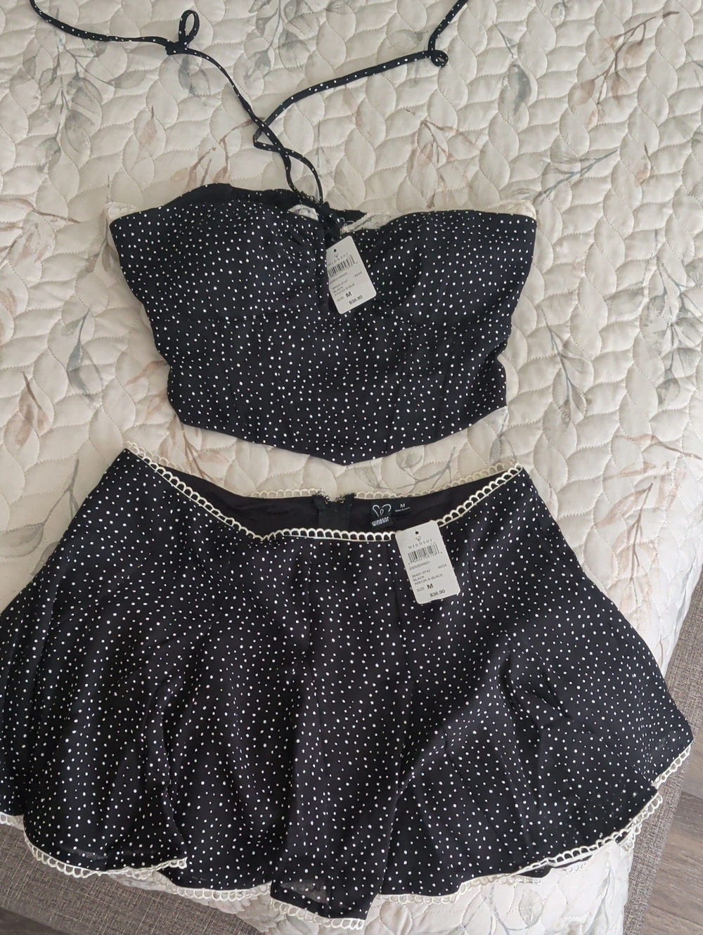 Windsor Black & White Polka Dot Circle Skirt